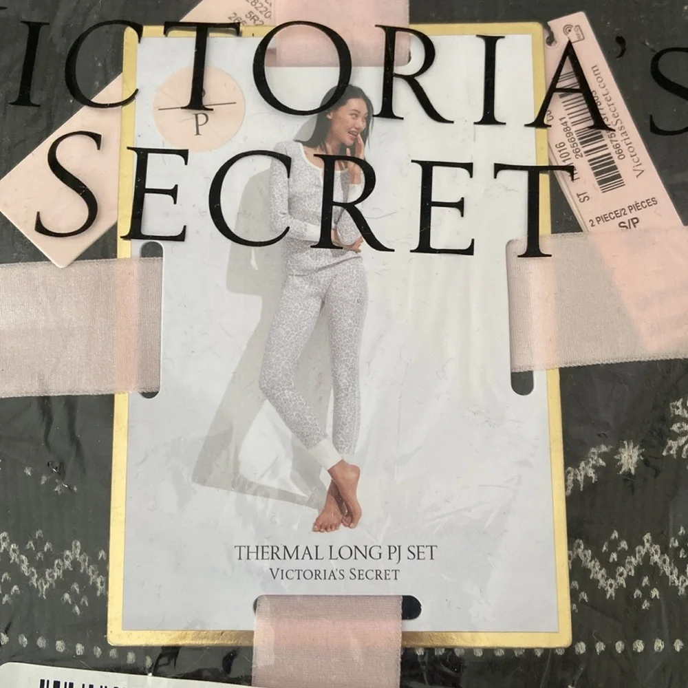 NIP Victoria’s Secret fair isle thermal long pajama set, small long - Picture 2 of 4